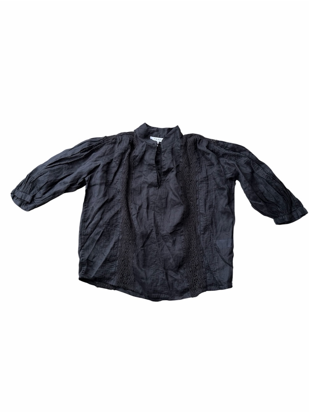 Frame Cali Popover 3/4 Sleeve Lace Puff Blouse